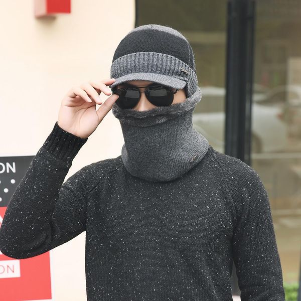 

2018 winter hats skullies beanies hat winter beanies for men women wool scarf caps balaclava mask gorras bonnet knitted hat sqcpfm pingtoy, Black;white