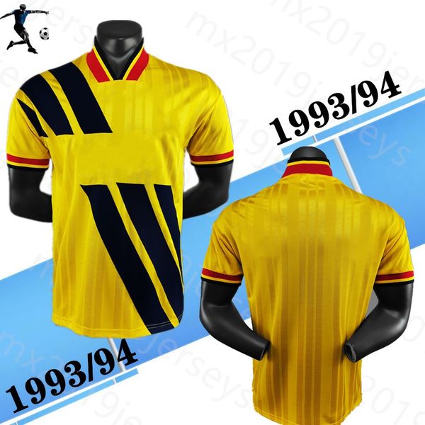 

1993 94 retro soccer jerseys away andy cole ian wright tony adams 93 94 lee dixon kevin smith classic vintage football shirt, Black;yellow