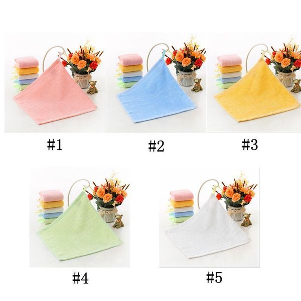 

towel wiping hands plain bamboo fiber small square kindergarten wipe face hand towels 25*25cm dhe2044