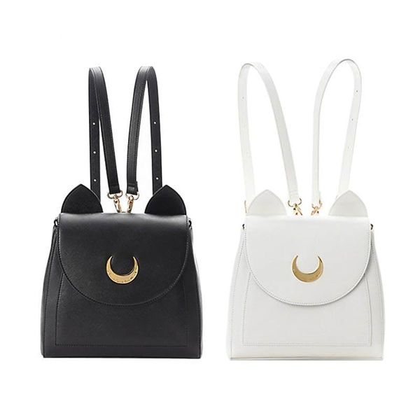 

summer limited sailor moon backpack cute fold cat shoulder bag school bags for teenager girls book bag mochila metal moon