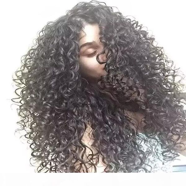 

curly human hair full lace wigs with baby hair pre plucked unprocessed virgin brazilian lacefront human hair wig curly, Black;brown