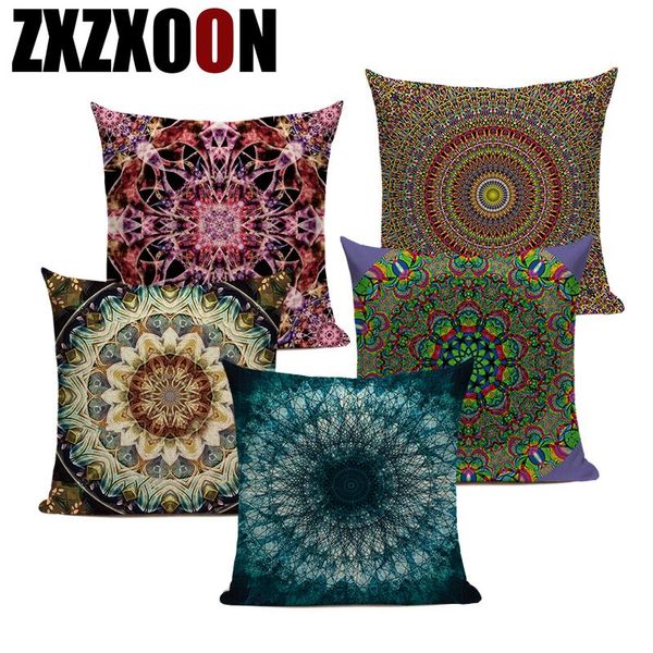 

cushion/decorative pillow cushion cover decoration nordic style cotton linen living room pillows colorful mandala geometric cushions covers
