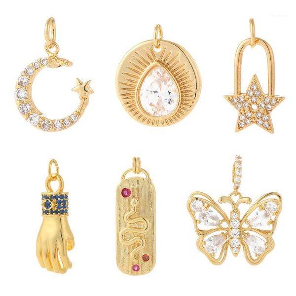 

butterfly pendant charms for jewelry making supplies gold deisign star charms diy earring bracelet necklace copper accessories1, Bronze;silver