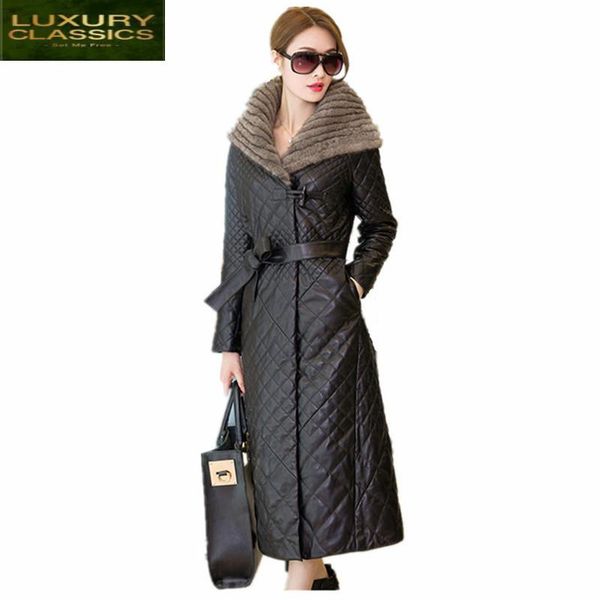 

women's leather & faux fashion winter 2021 warm sheepskin coat jacket black plus size 4xl 5xl outerwear jackets