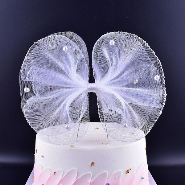 

dqei4 large diamond butterfly diamond card decoration and gauze cake dessert large bow gauze bow card cake dessert ornaments and ornamentsbu