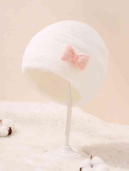 

baby bow decor beanie she, Yellow
