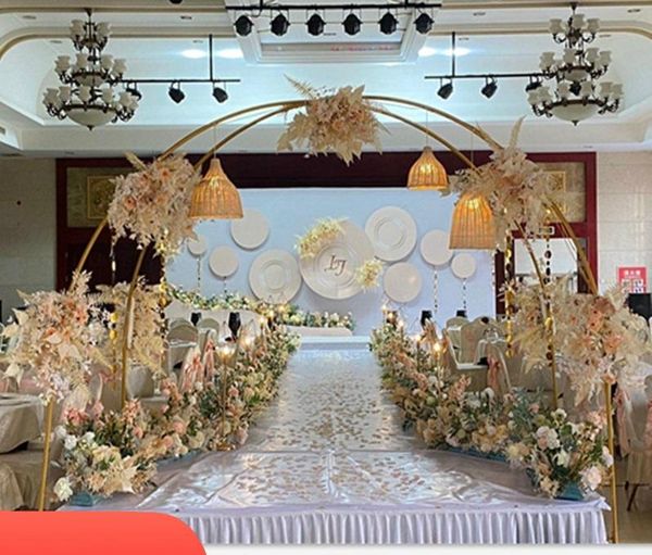 

customized wedding props metal arch double arch flower frame garland