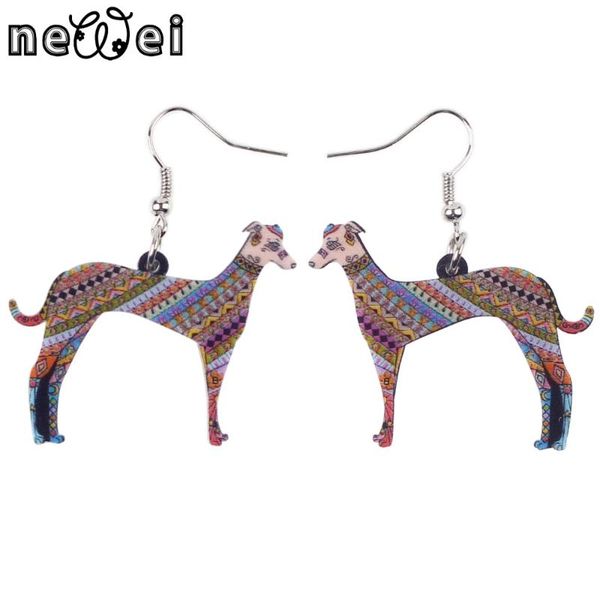 

dangle & chandelier ei cute big long animal acrylic drop greyhound dog earrings 2021 s style novelty jewelry for girls women, Silver