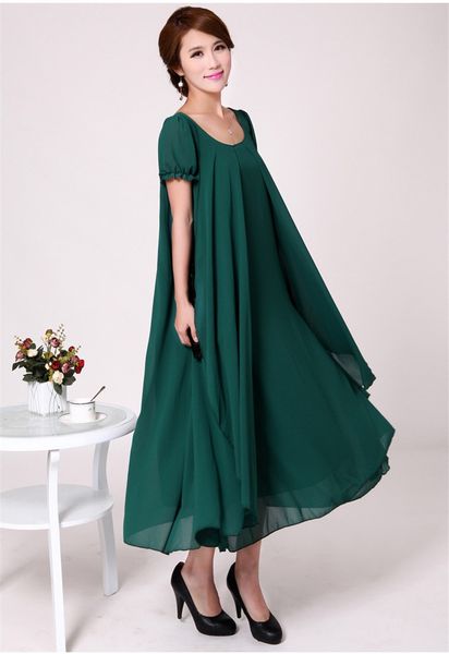 

2021 new long blue bathrobe femme -year-old maxi dress chiffon plus size women's clothing 5xl fy646 7kk4, Black;gray