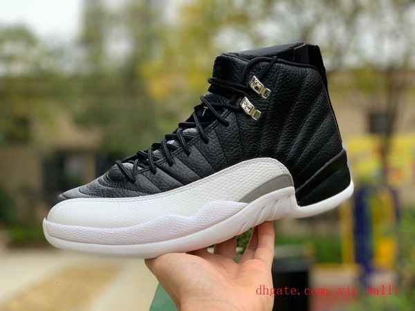 

12s winterized wntr michigan jumpman red mens basketball gym the master flu game taxi 12 ovo white men sport sneakers trainers shoes, Black