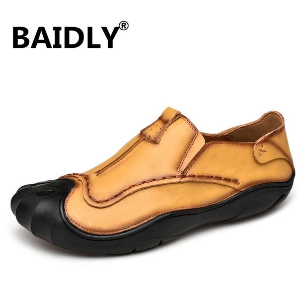 

new men loafers genuine leather men's shoes comfortable casual shoes outdoor breathable man flats, Black