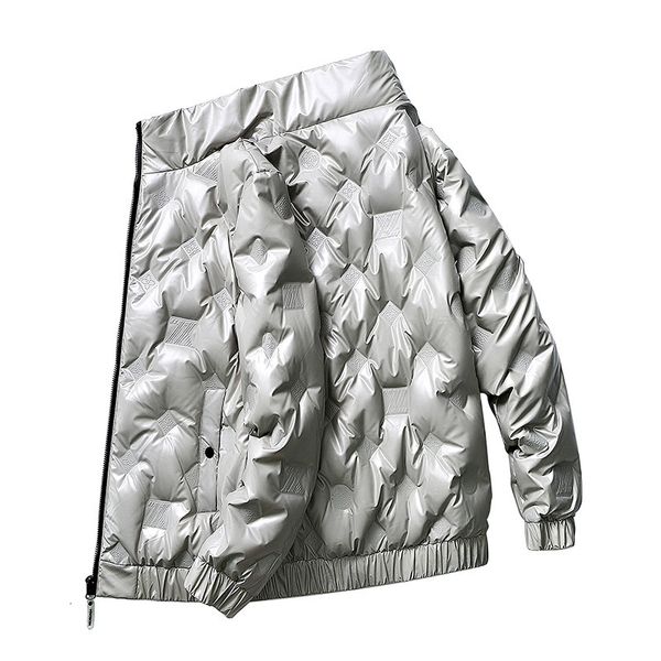 

men's lightweight winter new korean fashion versatile collar clothes casual warm white down jacket, Black