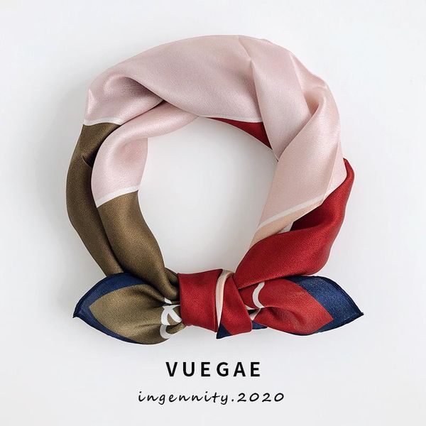 

Hot Sale 2021 New Women Hijab Winter 100% Silk Scarf Small Square Scarves Women's Neck Fashion Bandana Poncho Foulard Femme, Blue;gray