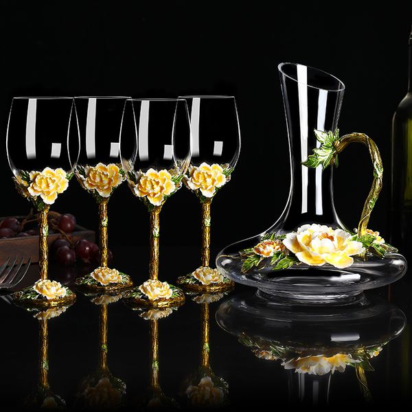 

european-style enamel color decanter creative personality home wine champagne glass gift cups q1222