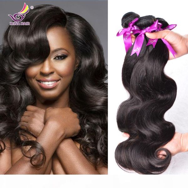 

2017 new arrival price peruvian body wave 4 bundles lot virgin remy hair extention natura color ing, Black