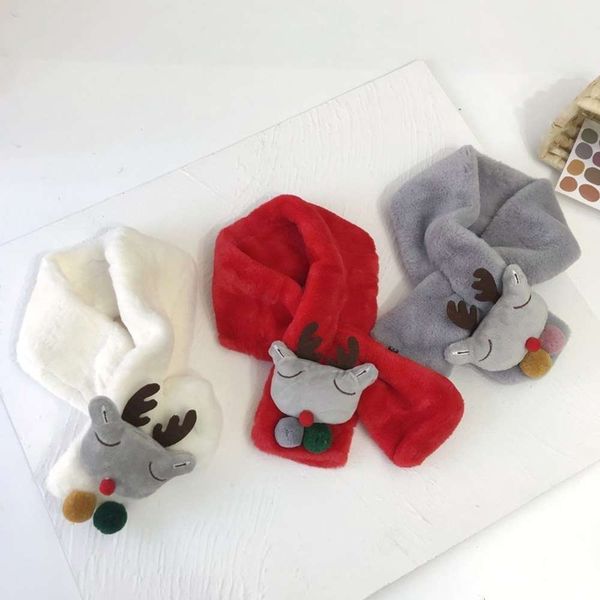 

imitation new rex fawn children's scarf, rabbit in winter, Red;brown