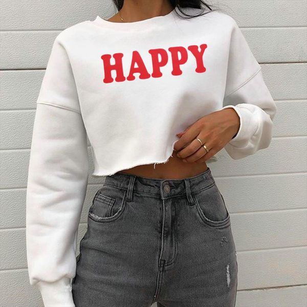 

autumn winter women cropped hoodies pullover casual o neck letter print kawaii oversized hoodie sweatshirt women clothing, Black