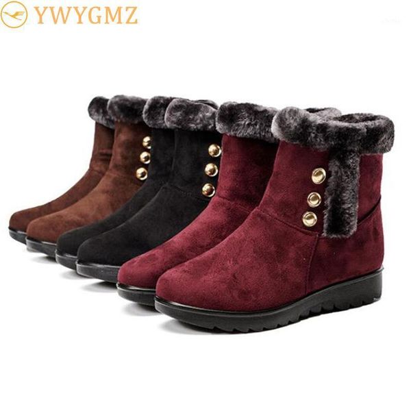 

blwbyl 2020 winter snow boots women platform fur warm ankle boots lady cold weather flat booties big size women shoes wbs8241, Black