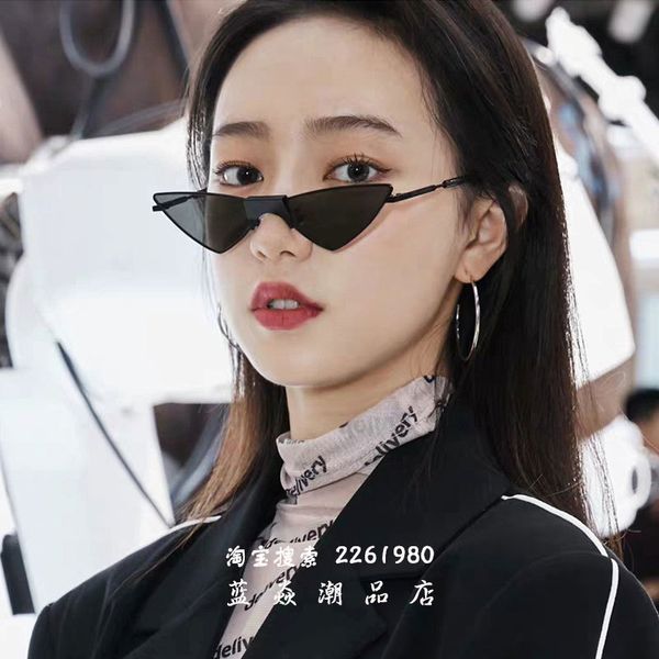 

triangle sharp angle cat's eye fashionable modeling fashion show sunglasses men's and women's disco glasses trend, White;black