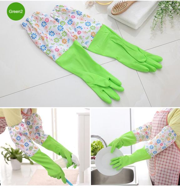 

wholesale waterproof dishwashing gloves durable household laundry wash dishes gloves long sleeve pvc kitchen chores clean gloves dbc dh0617