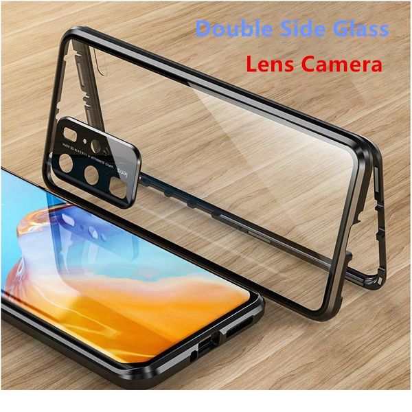 

двухсторонний стеклянный магнитный чехол для huawei p30 p40 pro lite lens camera для mate 30 20 pro nova bbyoql