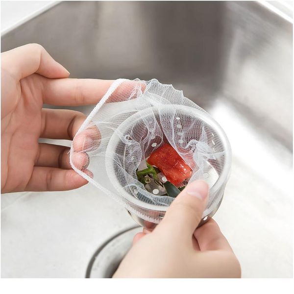 

30pcs/bag sewer water filter disposable kitchen sink strainer bag shower sink hair rubbish storage mesh bag for home re jllhhi