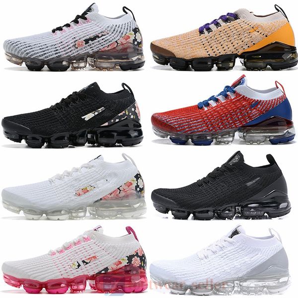 

airmaxs airs floral flower vapourmax 2.0 fly 3.0 running shoes knit mens trainers triple black volt gym red cream womens sports sneakers