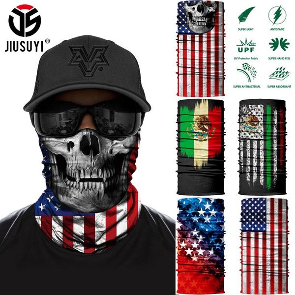 

skull printed tube scarf national flag half mask i cant breathe neck gaiter face cover bandana masks men women scarves headband, Blue;gray