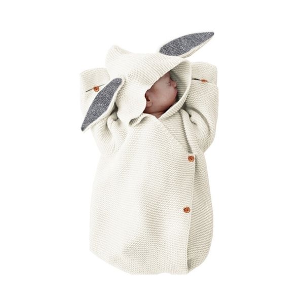 

newborn blankets knitted covers rabbit ear swaddling baby pgraphy bunny style swaddle wrap y201009