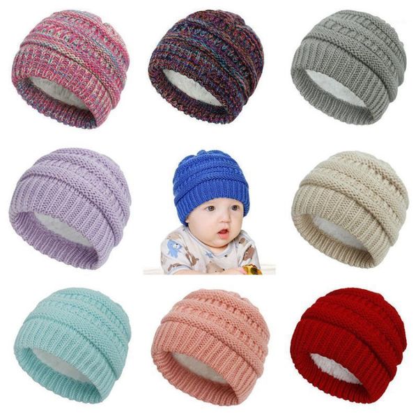 

cute baby croceht hat soft baby beanie double layer warm winter hat for kids girls boys knitted kids hats for 2-24m h241d1