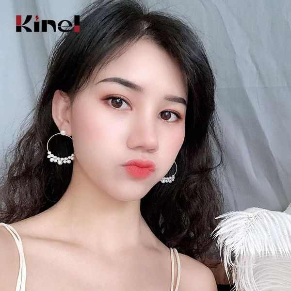 

kinel 2020 new trendy 925 sterling silver large pearl drop earrings for women wedding engagement jewelry