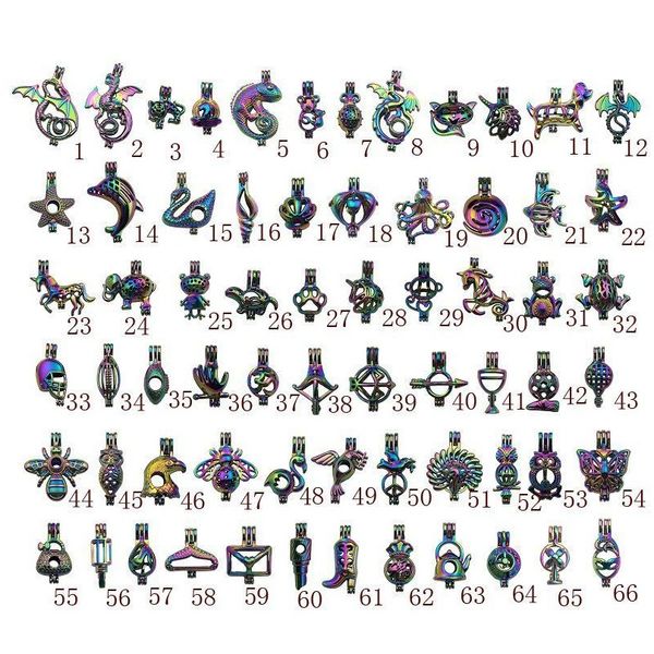 

50 pieces mix rainbow pearl cage beads cage locket pendant jewelry making supplies-for oyster pearls, essential oil diffuser, fun mnx3i, Silver