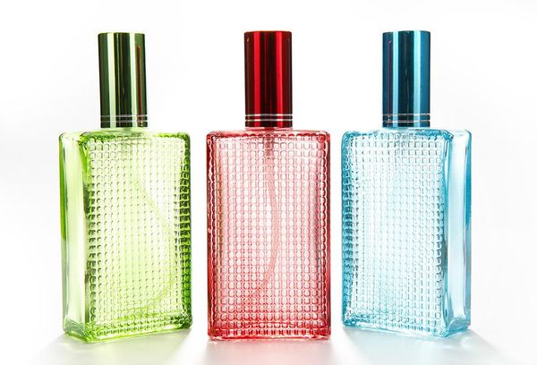 

30ml square grid perfume spray empty bottle portable nozzle glass bottle 50pcs/lot