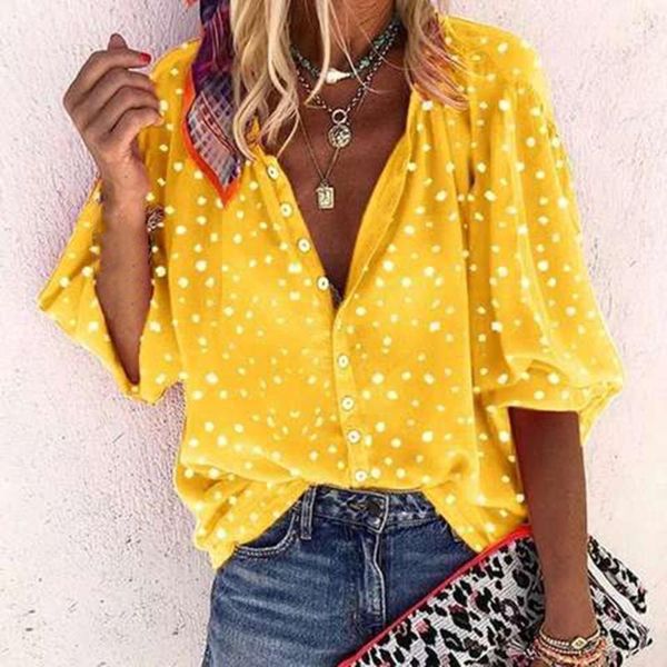 

leopard print shirt button blouse casual loose baggy button up basic work1, White