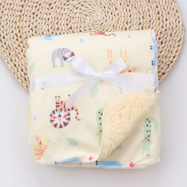 

baby blankets new thicken double layer coral fleece infant swaddle bebe envelope wrap owl printed newborn baby bedding blanket lj201204