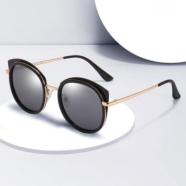 

sunglasses parzin women polarized sun glasses protect uv ray tr90 vintage cat eye designer goggles gafas, White;black