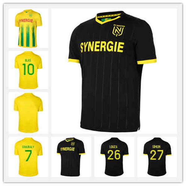 

2020 fc nantes soccer jersey 20 21 home coulibaly coco blas soccer jerseys a toure louza simon away football uniform, Black;yellow