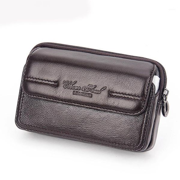 

waist bags men's genuine leather flip belt hip fanny bag cigarette purse pocket male cowhide cell mobile/phone case cover pack1