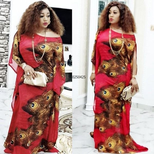 

super size new african women's dashiki fashion batwing sleeve loose red long dress african dress for women clothes