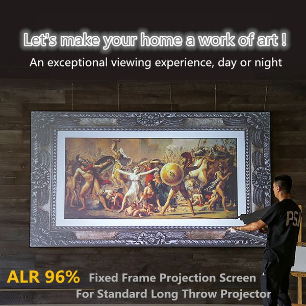 

ambient light rejecting alr fixed frame projector screen high contrast gray isf certified true alr capable projection screen
