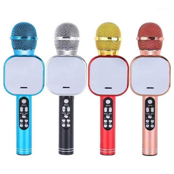 

plug and play bluetooth speaker home ktv with mirror wireless karaoke microphone singing rechargeable capacitance gift handheld1