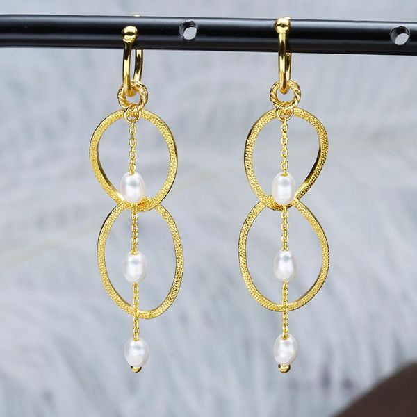 

simple stereo cool wind circle pearl earless hole ear clip detachable eardrop earrings boucle d'oreille jewelry bijoux femme, Golden;silver