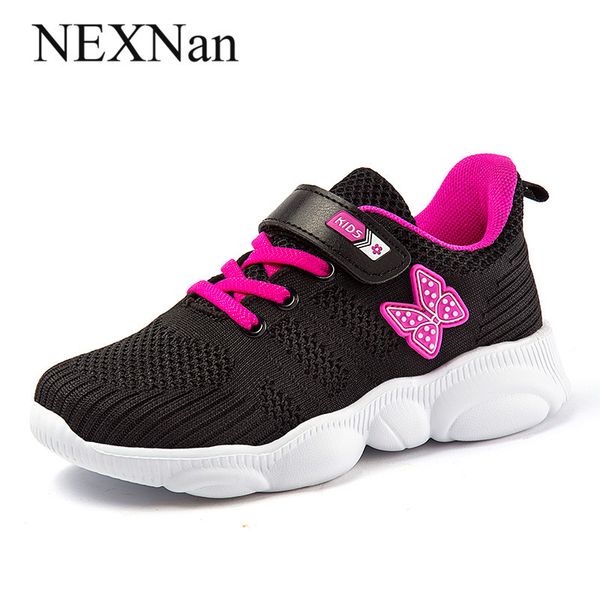 

nexnan sport kids for children casual boys sneakers girls shoes breathable mesh running footwear trainers school, Black;red