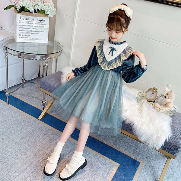 

girls' winter veet drs plush thickened 2020 new children's mh princs skirt, Red;yellow