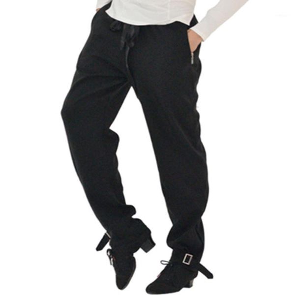 

2018 new men ballroom latin dance pants fashion leisure elastic waist black trousers performance practice wear tango pant dn10081, Black;red