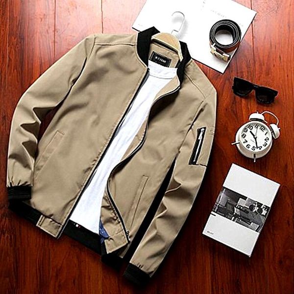 

winter 2021 new men's jacket casual sports men's jacket crew neck solid coat classic wear, Black;brown