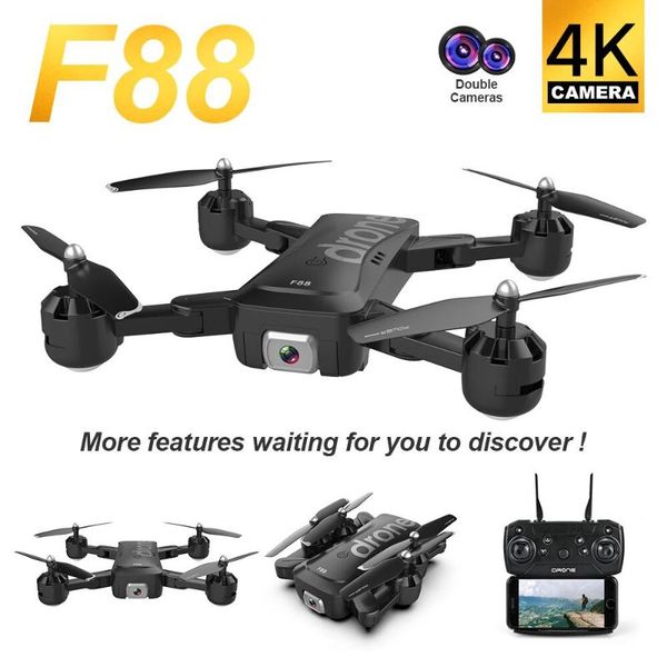 

drones f88 folding rc drone 4k dual camera remote control optical flow positioning long endurance gesture quadcopter