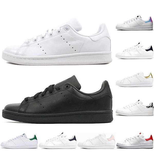 

2020 смит мужчины женщины квартиры кроссовки красный черный белый oreo моды зашнуровать мокасины мужские случайные тренера на открытом возду, Black