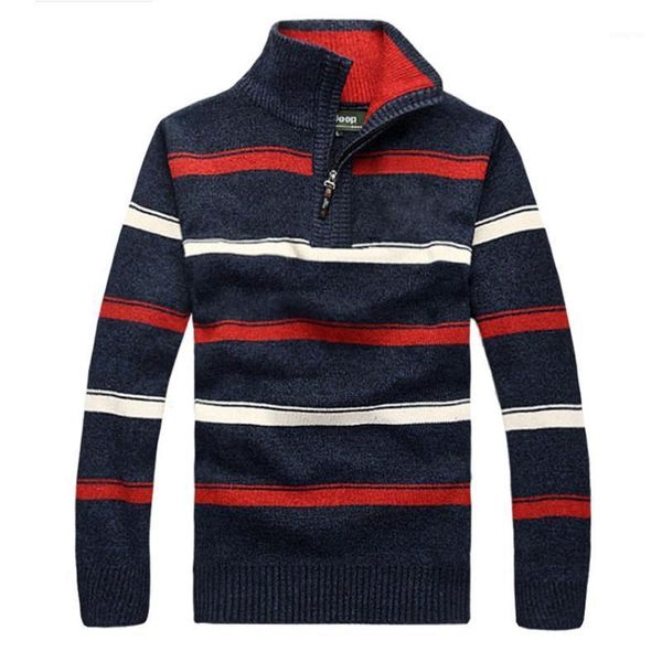 

the new autumn and winter 2020 fashion brand men's sweater thick sweater men slim striped turtleneck 551, White;black