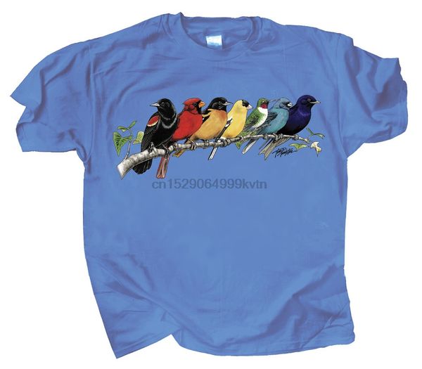 

songbird spectrum iris blue color bunting goldfinch cartoon men new fashion loose size hoodie designers t shirts sweatshirt